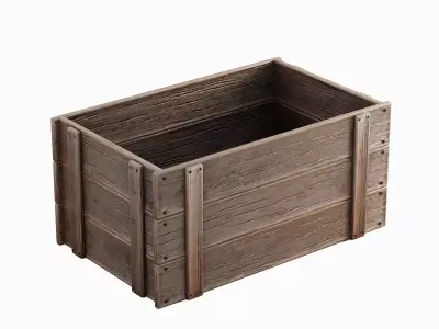 Large Wooden Crate 04 Low-poly 3D model