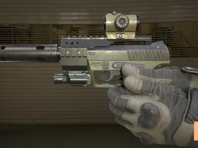 FPS ANIMATIONS SINGLE PISTOL Low-poly 3D model