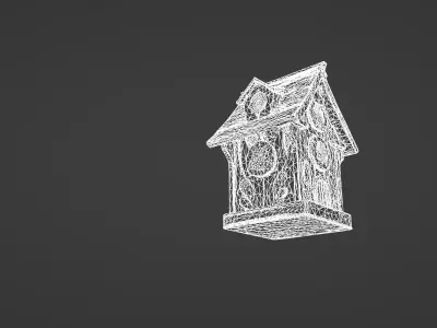Whimsical Hand-Painted Birdhouse 3D Model 3D model