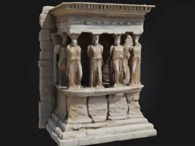 Caryatid Porch Replica  Grace and Strength in Stone 3D model
