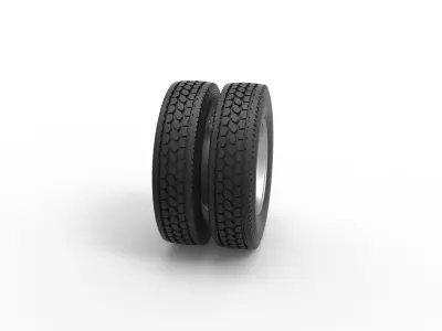 2 Hole double wheel of trailer Scale 1 to 25 3D print model