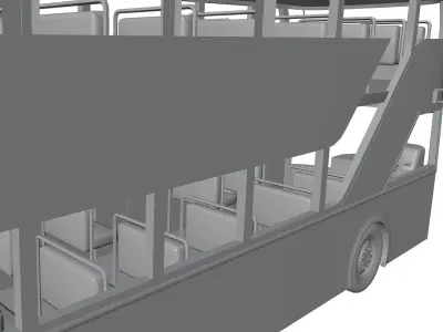 Double-decker bus unbranded 3D model