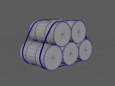Pile Of Barrels Free low-poly 3D model