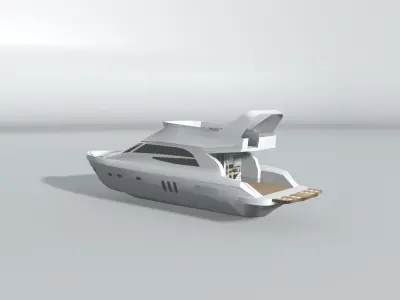 Motor Cruiser Boat 2 LOWEST Low-poly 3D model