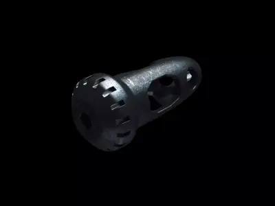 Muzzle brake system industrial design part 3D model