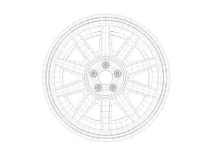 Car Rim and wheel bolt 3D model