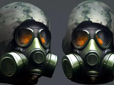 Helmet 3d model military combat Military Low-poly Low-poly 3D model 34