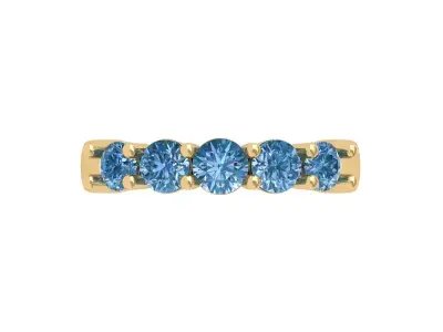5-Stone engagement Ring 3D print model
