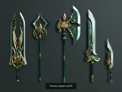 2 sets of fantasy weapons 3D Model Pack