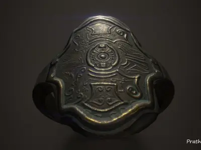 Antique Ornamental ring Free low-poly 3D model