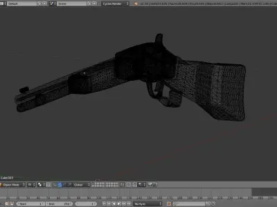 Winchester colt revolver Low-poly 3D model