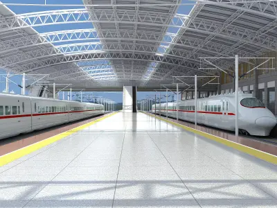 High-speed Railway Station 02 3D model