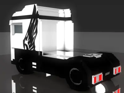 Minecraft Truck Trailer 3D Model V1 Free 3D Model Free 3D model