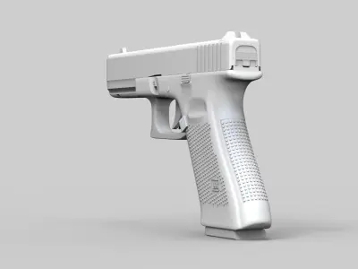 Pistol Glock 17 Gen 5 Low and High Poly 3D model