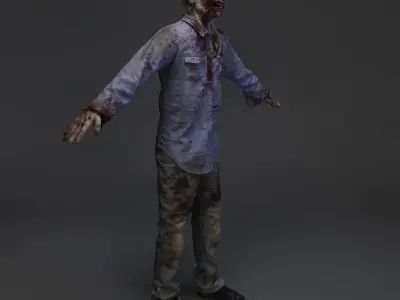 Zombie John Rigged 3D model