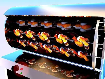 INDUSTRIAL KITCHEN CHICKEN GRILL 3D model