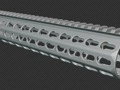 AR-15 KAC URX4 1075Inch KeyMod Handguard Low-poly 3D model