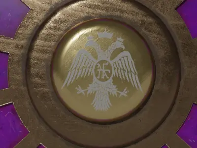 Antique Byzantine Shield Low-poly 3D model