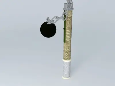 Flail pen with chain Free 3D model