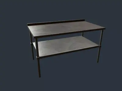 Stainless Steel Counter Top - Food Prep Table Low-poly 3D model