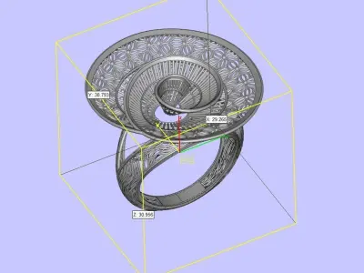 Straight narrow line filigree ring 3D print model
