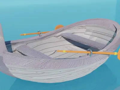 Cartoon Boat  Low-poly 3D model