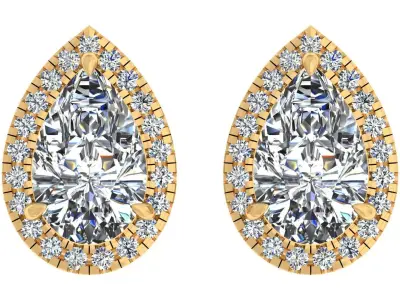 Pear Stone Earring 3D print model