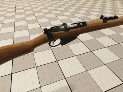 SMLE Lee-Enfield Mark III Bolt-Action Rifle Free 3D model