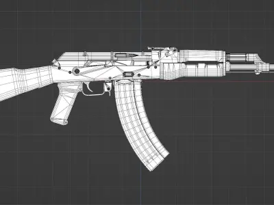 AK 47 Low-poly 3D model purchase