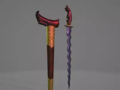 Javanese Kris blade  - High Poly 3D model