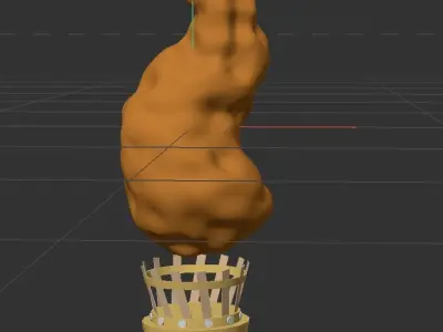 animated torch  3D model
