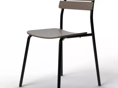 Sherman Chair Ink Black Acorn Low-poly 3D model