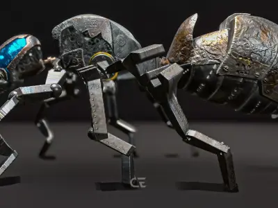 Mechanical Ant Low-poly 3D model