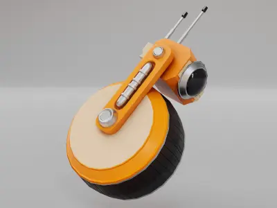 Game Ready  Wheelrobot Low-poly 3D model