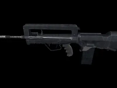 low poly game ready weapon asset Low-poly 3D model