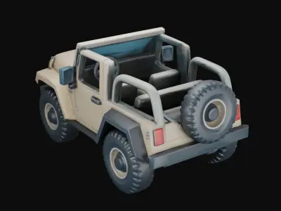 Mini Offroad Jeep 3D Model Low-poly 3D model