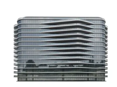 Curved Glass Residential Tower 3D model