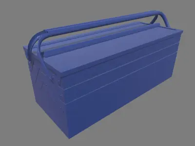 Metal Cantilever Toolbox Low-poly 3D model