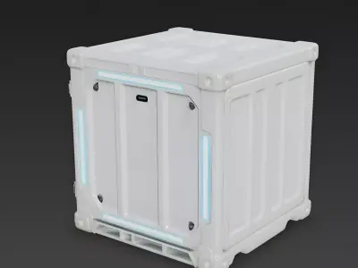 Realistic Sci-Fi Cargo Container 3D Model Low-poly 3D model purchase