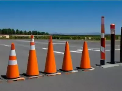 TrafficBarrier Cone Set 7 Unique Quality 3D Models Low Poly Game Free low-poly 3D model