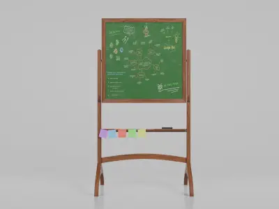 Compact Square Duo - Customizable Double-Sided Chalkboards 3D model