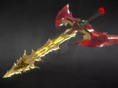 Demonic Sword Low-poly 3D model buy