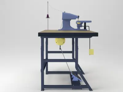 Tailors Industrial Blind Stitch Sewing Machine Low-poly 3D model