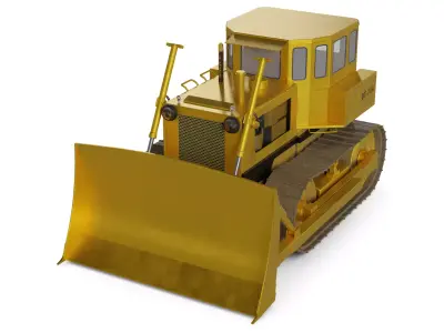 3D Bulldozer Low Poly Low-poly 3D model