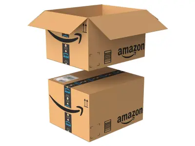 Amazon Box 2D PBR 07 Low-poly 3D model