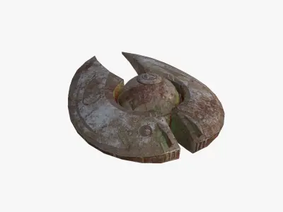 Alien Spaceship UFO I11 Abandoned - Sci Fi Spacecraft Design Low-poly 3D model