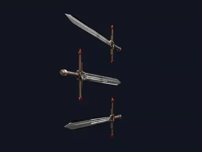 Elven Hunter Sword Low-poly 3D model purchase