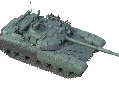 T64 Main Battle Tank Low-poly 3D model