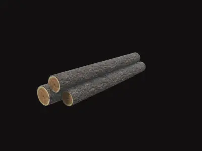 Medieval Log Stack Low-poly 3D model