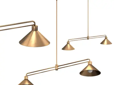 Andre Brass 2-Light Pendant 3D model